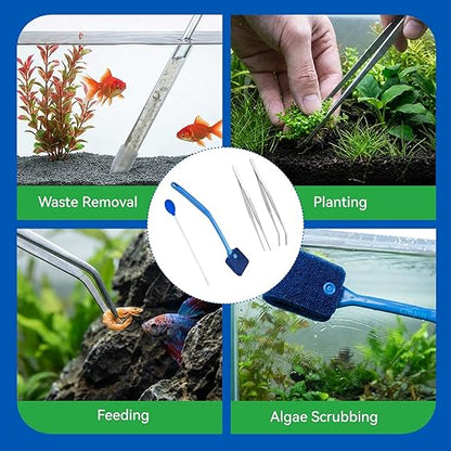 6 Pcs Aquarium Gravel Cleaner Set, Fish Tank Accessories, Fish Tank Cleaning Kit,and Aquarium Tools, Gravel Vacuum Cleaner for Aquarium Siphon Pipes