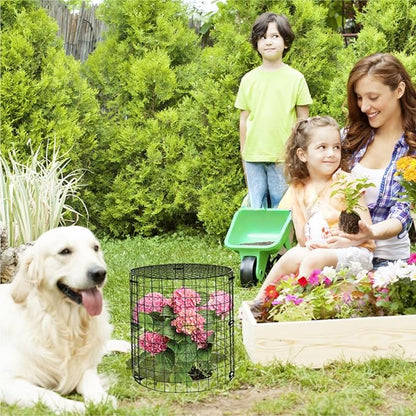 5 Packs Garden Plant Protectors from Animals,Metal Plant Cage Chicken Wire Cloche with Ground Stakes and Nylon Tie,Garden Plant Protectors for Flower Vegetable to Keep Animals Out-11.8"x 12.6"