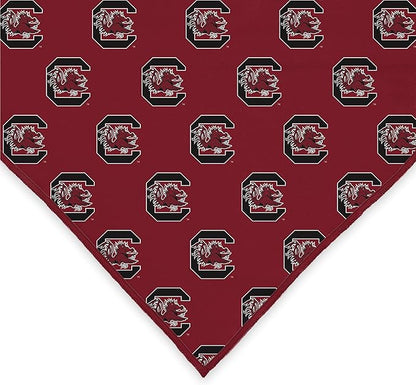 South Carolina Gamecocks Officially Licensed Bandana for Dogs and Cats | Fits Pets Great Gift Idea | Easy-to-Tie (Large, 28")