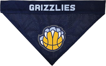 Pets First NBA Dog Bandana - Memphis Grizzlies Reversible Pet Bandana. 2 Sided Home & Away Sports Bandana with a PREMIUM Embroidery TEAM Logo, Small/Medium