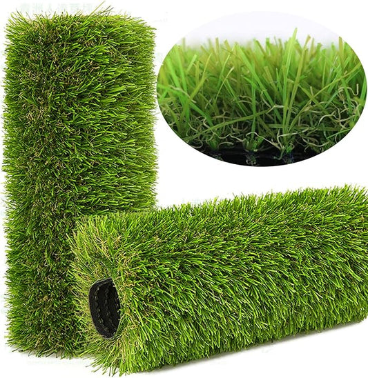 Artificial Grass Rug Outdoor Indoor 11FTX82FT Fake Grass Carpet Green Synthetic Grass Pet Turf Realistic Faux Grass Rug with Drain Holes for Garden Lawn Landscape Balcony Home Decor Patio