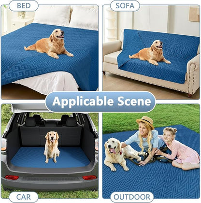 hyha Waterproof Dog Blanket, Soft Dog Bed Cover Pet Blankets, Waterproof Sofa Couch Cover for Dogs Washable, Reversible Pet Couch Covers for Sofa Furniture (30x53 Inch, Navy Blue/Navy Blue)