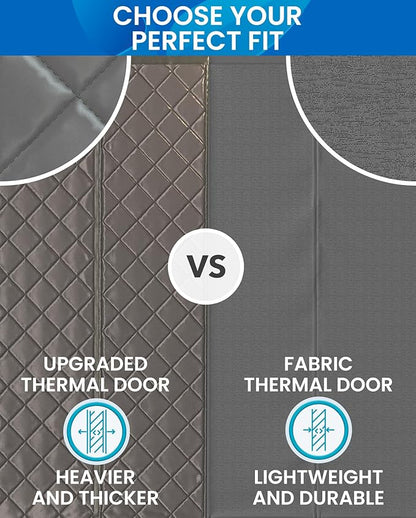 Flux Phenom Thermal Insulated Door Cover - Easy Install - Temperature Protection Barrier, Keeps Warm Air in, Magnetic Door Curtain for Winter - 40"x82"