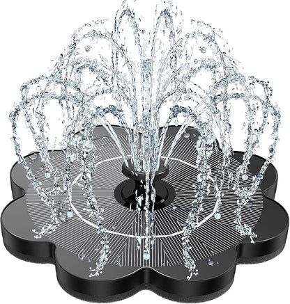 Yzert Solar Fountain Flower Shape-No Battery, Glass 3.5W Solar Water Fountain with 7 Nozzles & 4 Fixer Rods,Solar Fountain Pump for Bird Bath, Outdoor, Pool, Garden, Pond & Flower Pot