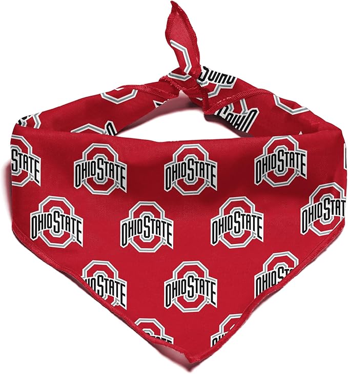 Ohio State Buckeyes Officially Licensed Bandana for Dogs and Cats | Fits Pets Great Gift Idea | Easy-to-Tie (Small, 13")