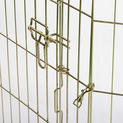 MidWest Homes for Pets Folding Metal Puppy / Dog Exercise Pen, Indoor/Outdoor Playpen with Door, 16 Sq Feet of Play Space, 30-Inches Tall, Gold Zinc