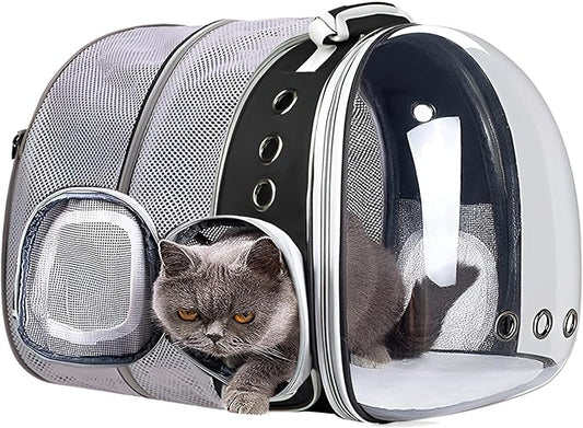 Expandable Cat Backpack Carrier Bubble for Large Cats 20 lbs, Airline Approved Pet Carrier Backpack for Small Dogs Kitten
