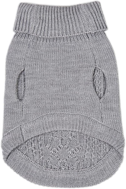 Stretchy Cat Sweater - 17 Colors & 6 Sizes | Snug Winter-Ready Knit for Boy/Girl Cats & Kittens(Grey, Large)