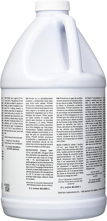 Seachem Prime Fresh and Saltwater Conditioner - Chemical Remover and Detoxifier 2 L