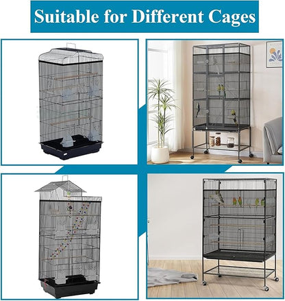 ASOCEA 2Pack Large Bird Cage Seed Cather,Bird Cage Cover Adjustable Soft Airy Skirt Guard for Parrot Parakeet Macaw African Round Square Cages Cover (118 * 31.5in/300 * 80cm) (Black & White)