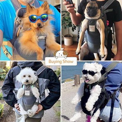 Dog Carrier Backpack, Pet Front Carrier Backpack Legs Out Dog Chest Carrier for Small Medium Dogs, Hands-Free Cat Backpack Carrier Dog Travel Backpack Airline Approved Hiking Bike Motorcycle