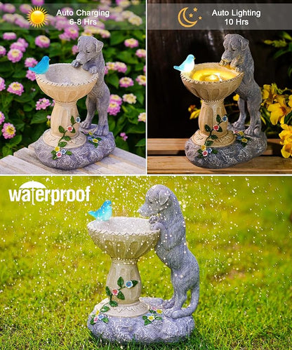 Nacome Solar Dog Garden Statues: Outdoor Decor Ornaments for Outside Decorations Lawn Porch Yard Art Patio Balcony - Birthday Gifts for Mom Grandma Women Lover