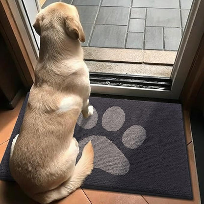 Buganda Dog Door Mat for Muddy Paws, Absorbent Dirt Trapper Non Slip Indoor Doormats, Washable Low-Profile Mat for Mud Dogs, Entryway Carpet for Inside Floor (40x32 Inches, Dark Grey)