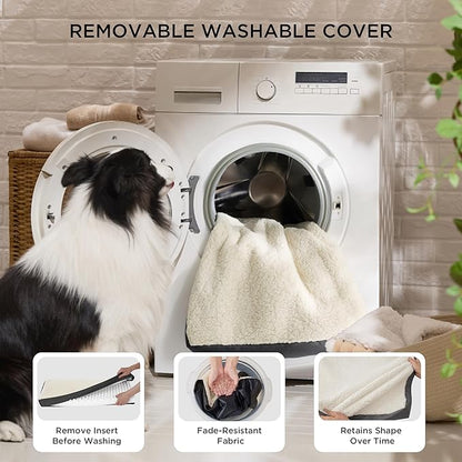 Bedsure Dog Bed for Small Dogs - Comfy Flat Puppy Beds with Removable Washable Cover, Orthopedic Egg Crate Foam Pet Mat, Suitable for Pet Up to 15 lbs
