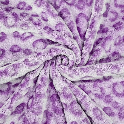 Bnuitland Purple Leopard Print Flannel Throw Blanket, 300 GSM Double Sided Fuzzy Fluffy for Bed Sofa Couch Travel, Super Soft Lightweight Cheetah Print Blanket for Adults and Kids, 50×40 inch
