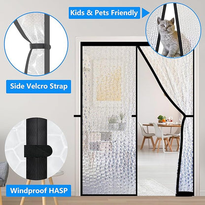 RELIANCER Magnetic Thermal Insulated Door Curtain,Waterproof EVA Door Cover,Fit Doors Size Up to 33"x83",Temperature Protection Insulated Doorway Curtain Partition,Patio Self-Closing Doors Net Screen