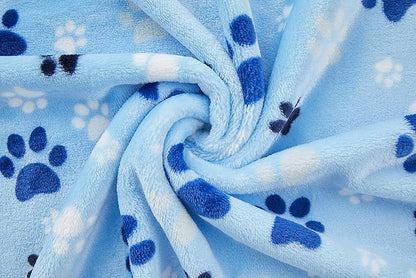 Allisandro Luxurious Dog Blanket, Extra Softness 350 GSM Flannel Fleece Pet Throw for Small Medium and Large Dogs Puppies and Cats, Blue, 80 × 64 Inches