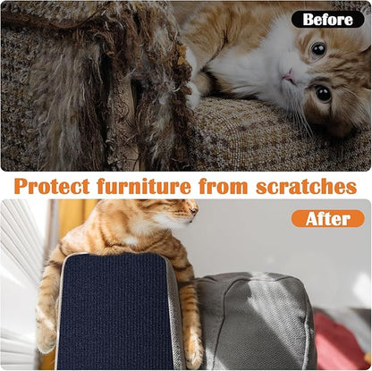Cat Scratch Furniture Protector - 118" x 13.8" Trimmable Self-Adhesive Cats Claws Scratch Pads, DIY Cat Climbing Couch Protector for Scratch Post Cat Tree Replacement Indoor (Dark Blue)