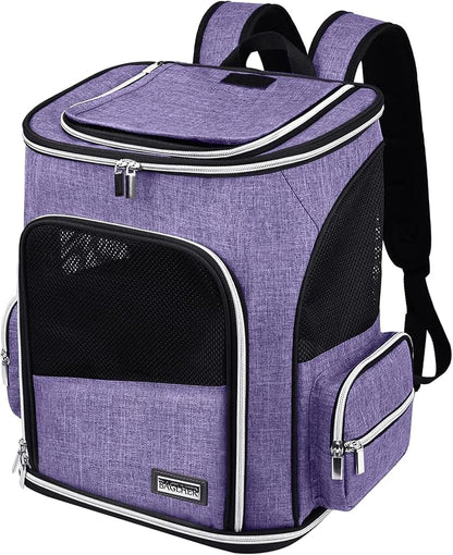 BAGLHER Expandable Pet Carrier Backpack，Pet Backpack for Small Cats Puppies Dogs Bunny, Airline-Approved Ventilate Backpack for Travel, Hiking and Outdoor Use. Purple