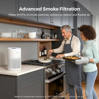 Purivortex Air Purifiers for Home, Quiet HEPA Air Filter for Pollen, Smoke, Dust, Pet Dander, Odor, Hair, Covers Up to 880 Sq Ft, PX500 White