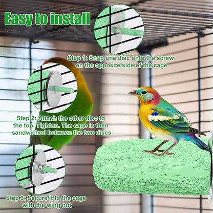 2pcs Anti-Slip Bird Beak Grinding Stones, Washable Resin Bird Beak Trimmer & Nail Filing Stand Platform Cage Accessories for Parrots Budgies Cockatiels Parakeets