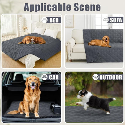 Smiry Waterproof Dog Bed Cover Blanket 30x70, Soft Reversible Pet Blanket, Washable Leakproof Cats Dogs Couch Cover for Sofa, Couch, Furniture, Dark Grey/Dark Grey
