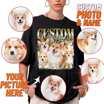 NAZENTI Custom Bootleg Rap Tee, Custom T-Shirts with Picture, Retro Custom Bootleg, Valentine's Gifts for Him Her