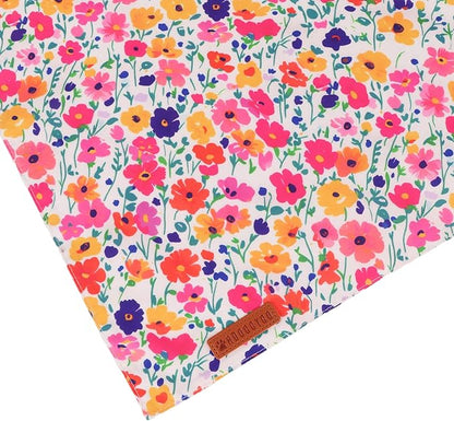 ADOGGYGO Floral Dog Bandanas 2 Pack, Reversible Cute Flower Scarf, Premium Fabric, Adjustable Fit Pink Blue Floral Bandanas for Small Dogs (Small)
