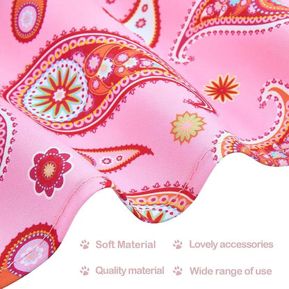 30 Pcs Paisley Dog Bandanas Bulk 33 Inche XL Stitch Dogs Bandanas Polyester Print One Side Bandana Grooming L