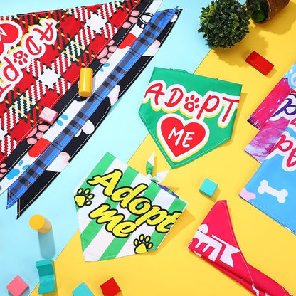 30 Pcs Adopt Me Dog Bandanas Bulk Pet Bibs Colorful Triangle Scarf Pet Adopt Me Bandanas for Medium Large Dogs Birthday Adoption Grooming Costume Decor
