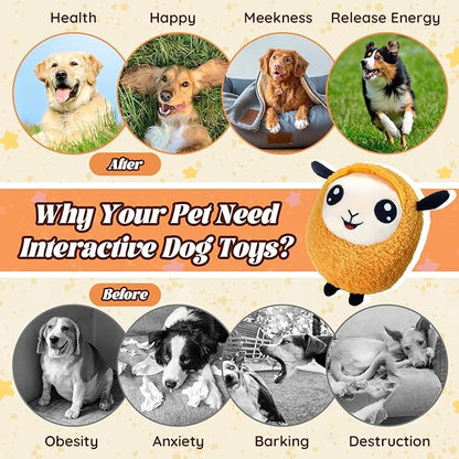 Interactive Moving Dog Toys, 2025 Upgraded Jumping Squeaky Moving Dog Ball, Rechargeable Plush Chew Toys for Small/Medium/Large Dogs to Keep Them Busy (Orange)