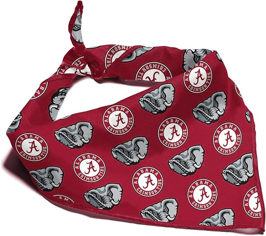 Alabama Crimson Tide Officially Licensed Bandana for Dogs and Cats | Fits Pets Great Gift Idea | Easy-to-Tie (Large, 28")