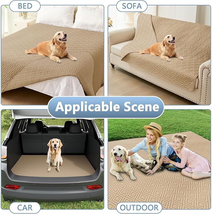 hyha Waterproof Dog Blanket, Soft Dog Bed Cover Pet Blankets, Waterproof Sofa Couch Cover for Dogs Washable, Reversible Pet Couch Covers for Sofa Furniture (30x53 Inch, Camel/Camel)