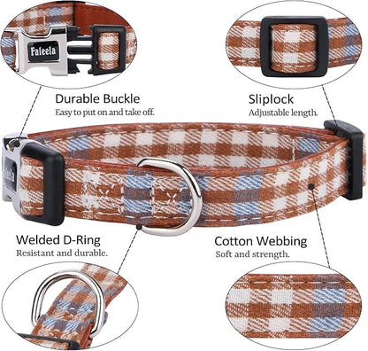 Faleela Soft &Comfy Bowtie Dog Collar,Detachable and Adjustable Bow Tie Collar,for Small Medium Large Pet (Medium (Pack of 1), Blue and Whit)