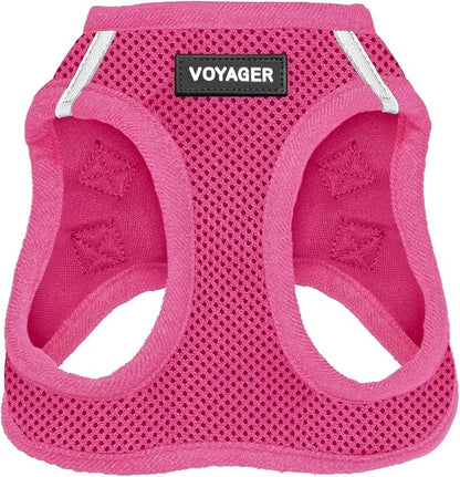 Best Pet Supplies Voyager Step-in Air Harness - All Weather Mesh, Reflective, No Pull Harness for Dogs, Cats - Secure with Hook & Loop Fastener, Buckle, Double D-Rings - Fuchsia, XXXS
