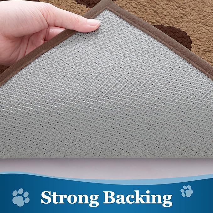 Buganda Dog Door Mat for Muddy Paws, Absorbent Dirt Trapper Washable Indoor Doormats, Non Slip Low-Profile Mud Mat for Dogs, Front Entrance Doormat for Inside Floor (47x32 Inches, Beige)