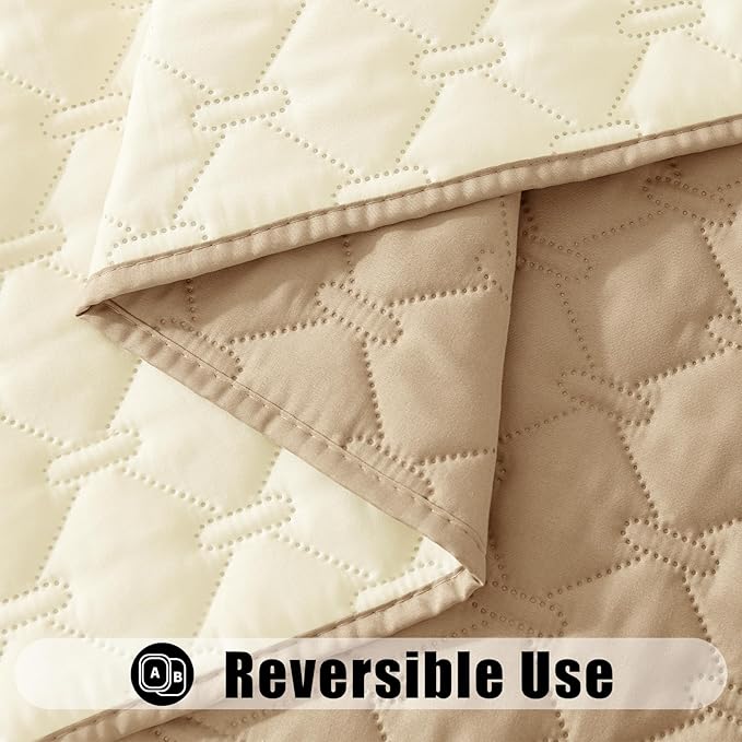 Smiry Waterproof Dog Bed Cover Blanket, Soft Reversible Pet Blanket, Washable Leakproof Cats Dogs Couch Cover for Sofa, Couch, Furniture (82x102 Inch, Camel/Beige)