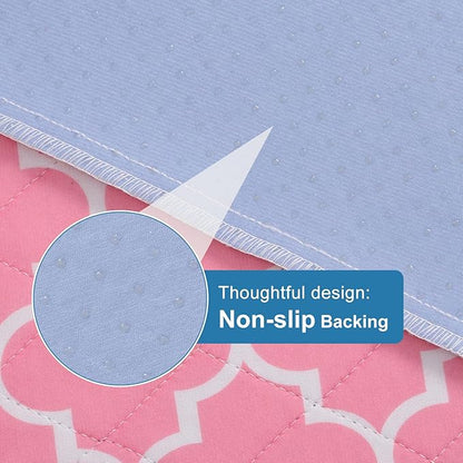OUTCREATOR® Washable Bed Pads 34" x 76" (Pack of 2), Incontinence Mattress Protector, Anti-Slip Waterproof Underpads for Adults Kids Elderly Pets, Absorbency & Reusable Bedwetting Pads (Pink)