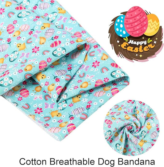ARING PET Easter Dog Bandanas, Green Chick Eggs Pet Bandana Scarf Triangle Bibs for Puppy Small Medium Large Boy Girl Dogs Cats-S