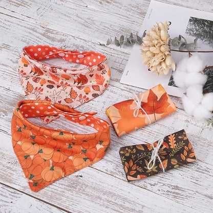 PAWCHIE Dog Bandanas Small Reversible Styles Pet Triangle Scarf Bibs - Adjustable with Two Snaps - Kerchief Set Accessories for Dogs, Puppy, Cats