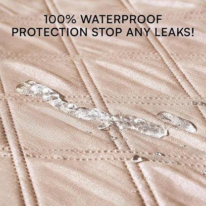 Luciphia 100% Waterproof Couch Cover Blanket for Dogs Anti-Slip Pet Couch Protector Sofa Mat Puppy Cat with Non-Slip Bottom, Beige, 68x82 Inch