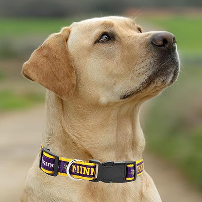NFL Vikings Dog & Cat Collar - Large, Shiny & Colorful Football Team Collar