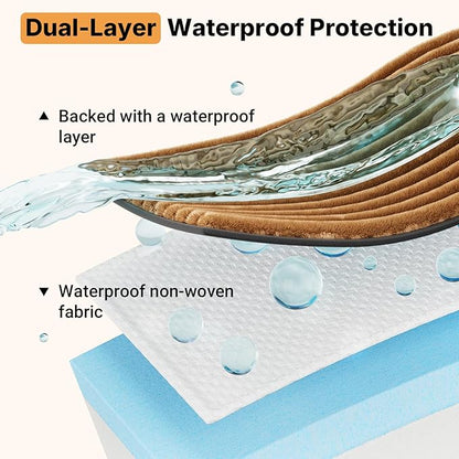 Veehoo Orthopedic Dog Bed for Large Senior Dogs, 7 Inch Thick XXL Memory Foam Dog Bed with L Shaped Bolsters, Orthopedic Pet Couch with Waterproof Liner & Removable Washable Cover, 52"x36"x7"