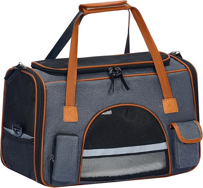 Pesen 20x12x11 Inches Cat Carrier– Fits Pets Up to 28 lbs, Anti-Collapse Design, Multiple Storage Pockets, Cat Carrier Soft Ideal for Medium Cats, Puppy, Rabbits and Other Small Animals