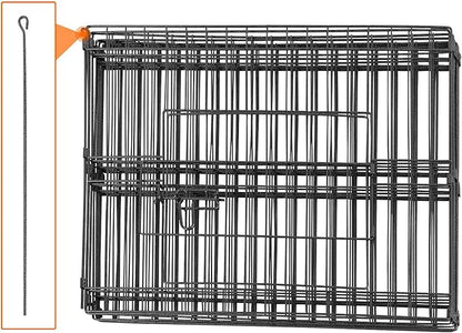 Yaheetech 24 inch Black Metal Pet Playpen 16 Panel Foldable Playpen for Puppy - Outdoor & Indoor with Door - Metal Dog Exercise Pen Barrier Kennel Portable Puppy Fence