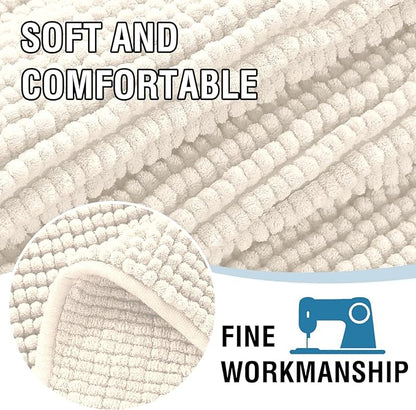 H.VERSAILTEX Plush Chenille Dog Bed Cover Thick Soft Sofa Cover for 3 Cushion Couch Anti Slip Couch Cover Furniture Protector for Dog, Pet, Cat (35" x 74", Ivory)