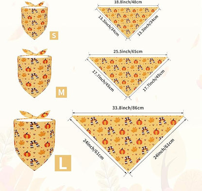30 Pcs Fall Dog Bandanas Bulk for Small Dogs 18 Inch Stitch Edge Dog Bandanas Autumn Scarves for Puppy Cats Breed Grooming S