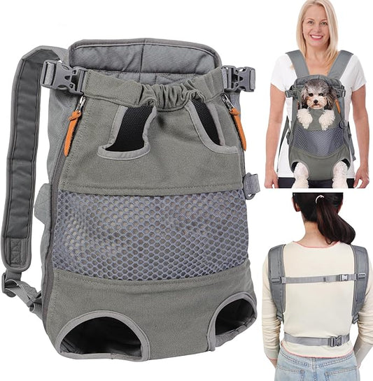 Dog Carrier Backpack - Legs Out Front - Facing Pet Carrier Backpack for Small Medium Large Dogs, Airline Approved Handsa - Canvas Mesh Free Cat Travel Bag