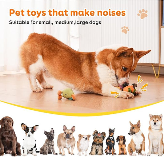 Dog chew Toys, Interactive Dog chew Toys, Suitable for All Types of Dogs who Like to chew and Interact. Sound pet Toys, Specially Designed for Dogs who Love to chew（Orange）