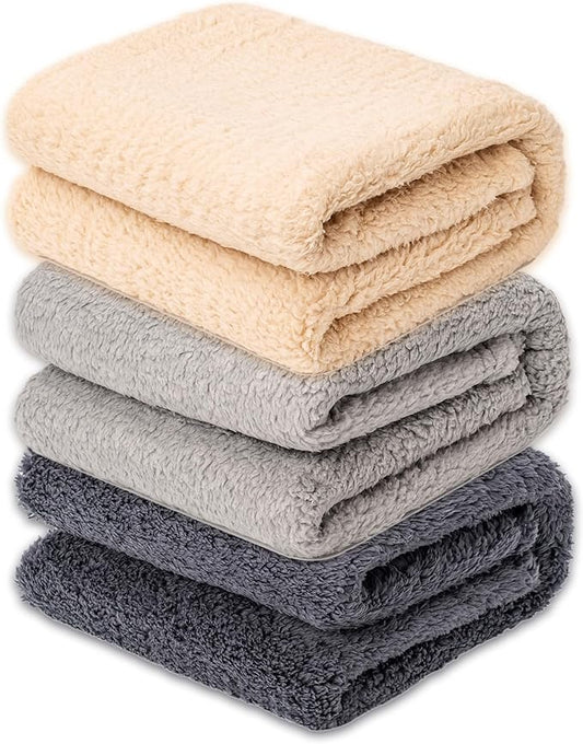3 Blankets, Dog Cat Pet Blanket, Soft Warm Fleece, for Puppy, Small Dogs or Kitten, Cats, Plush Fuzzy Blanket for Bed, Sofa, Travel (24" x 18", 3/Pack, Beige+Light Gray+Dark Gray)